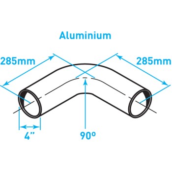 Exhaust Elbow 90º Bend, ​Aluminized Steel - 4"